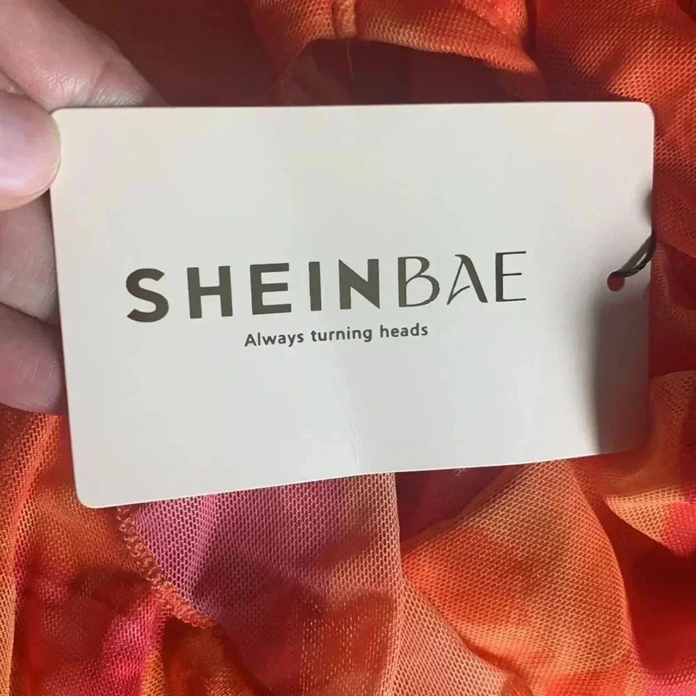 SHEIN Bae strapless dress/swim, cover-up NWT, size large - Picture 7 of 12